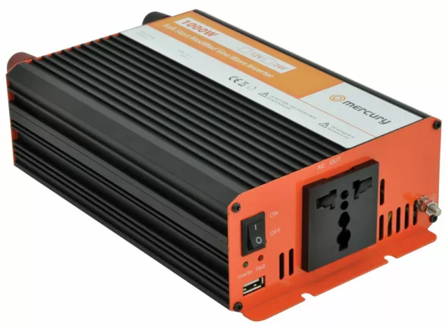 Mercury 652.006UK 1000w Power Inverter 12v 230v Soft Start Modified Sine Wave