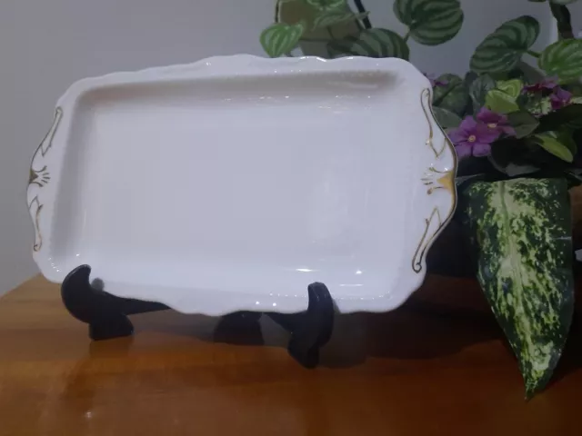Royal Albert England Bone China Val D'Or Sandwich Plate/Platter Self Handles
