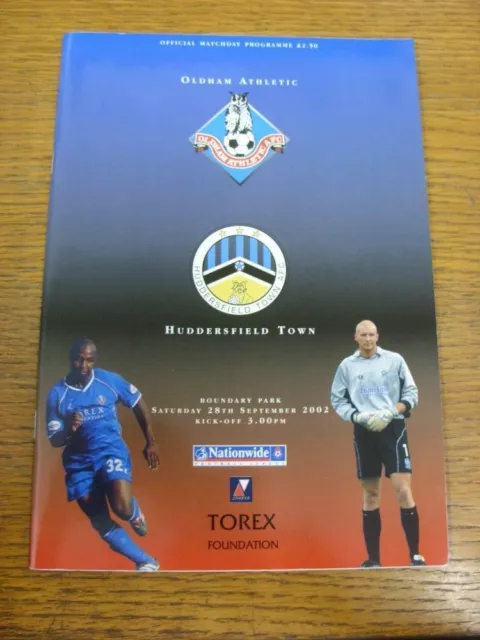 28/09/2002 Oldham Athletic v Huddersfield Town  . FREE POSTAGE on all UK Orders.