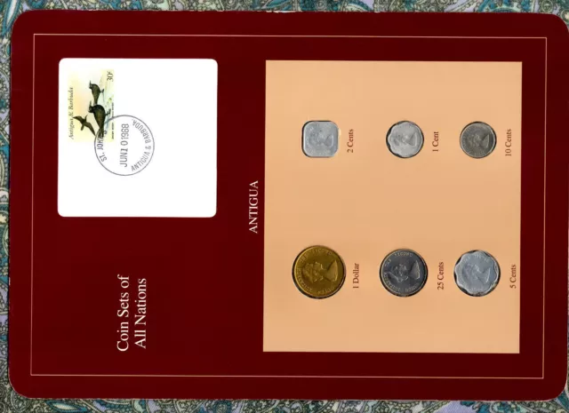 Coin Sets of All Nations Antigua E.C.1981-1989 UNC 25 cent 1989 JUN 10 1988