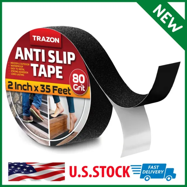 Grip Tape - Heavy Duty anti Slip Tape for Stairs 2 Inch X 35 Feet Black