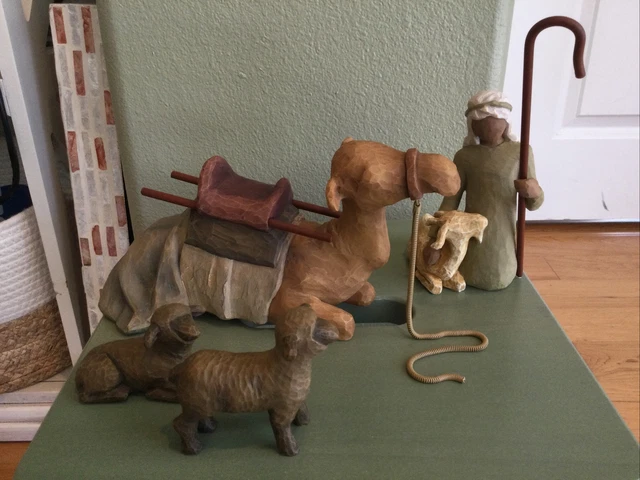4 Piece Shepherd & Stable Animals - NEW in Box Willow Tree Nativity  DEMDACO