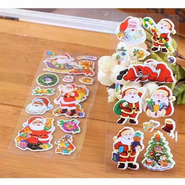 5 Sheets Christmas Stickers Home Decoration For Kids Xmas Craft Gift Card-Making