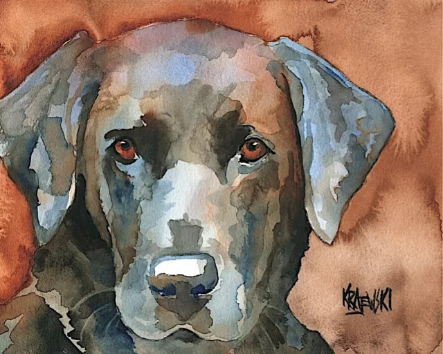 Labrador Retriever Art Print from Painting | Black Lab Gifts, Memorial, 8x10