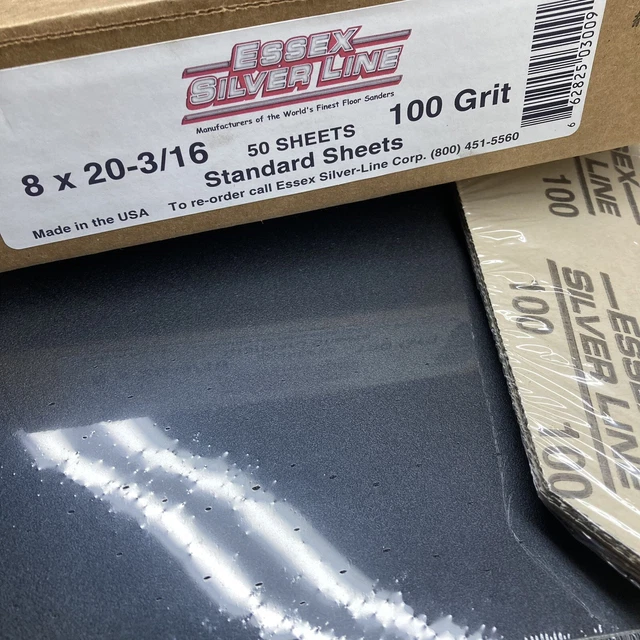 100 Grit Essex Silver Line Floor Drum Sander Sheets - Box of 50 - Fits SL8