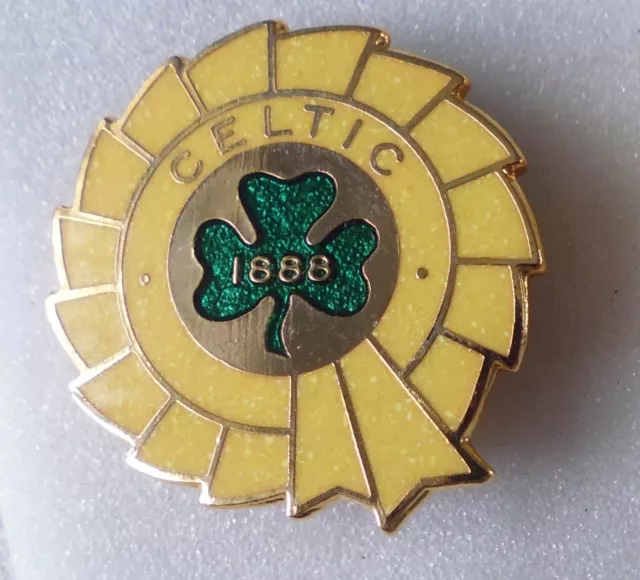 CELTIC FOOTBALL CLUB Enamel Pin Badge ROSETTE shaped yg