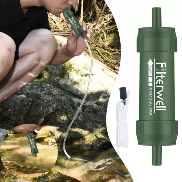 2024 Mini Camping Hiking Purification Water Filter Straw for Survival Emergency