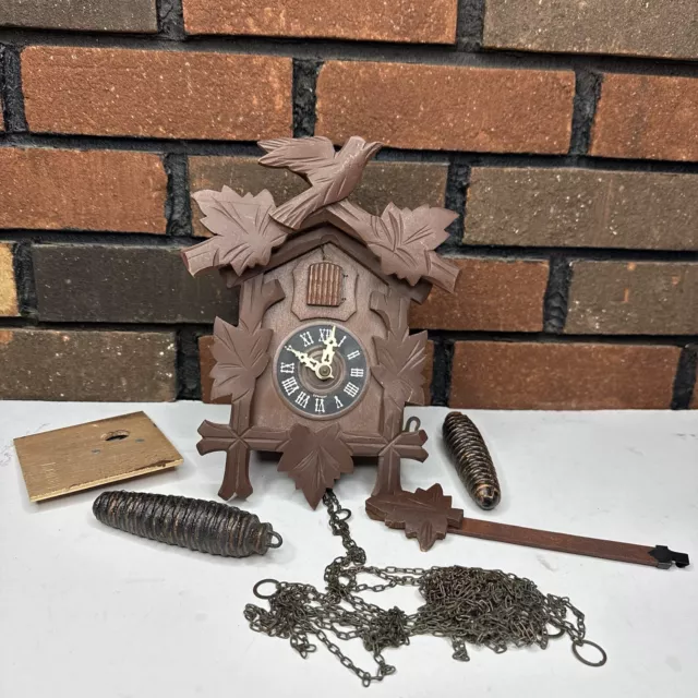 Black Forest Cuckoo Clock West Germany- Parts Or Repair Regula 25 Movement