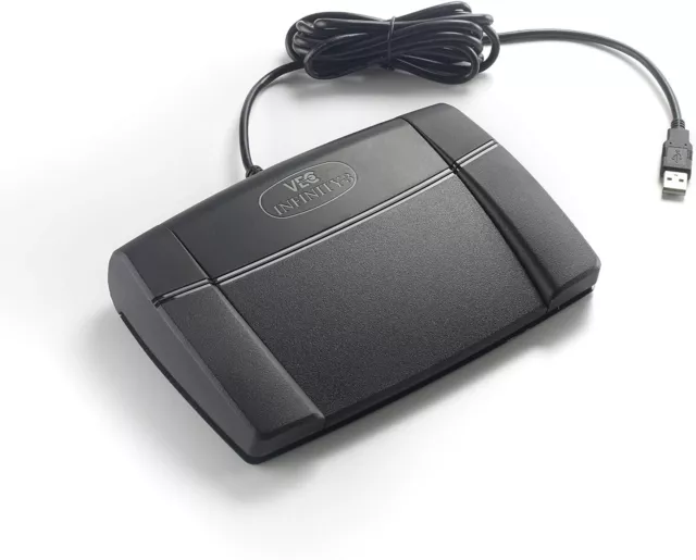 VEC Infinity 3 USB Foot Pedal Control - for Transcription Stenography Dictation