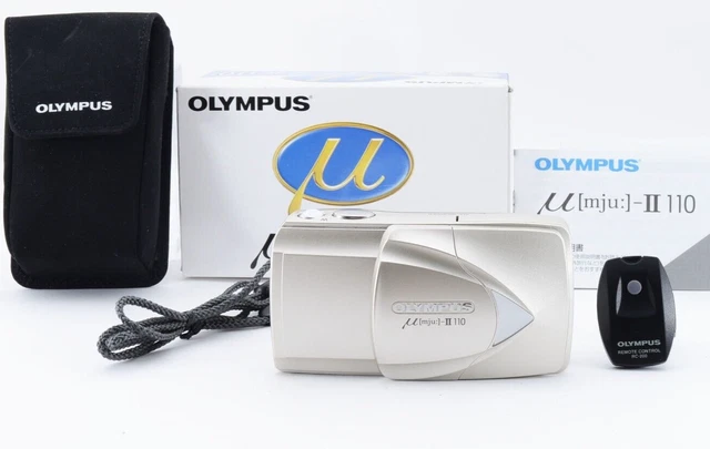 Olympus mju II 110 35mm Point & Shoot Film Camera Silver w/ Box Case [Near MINT]
