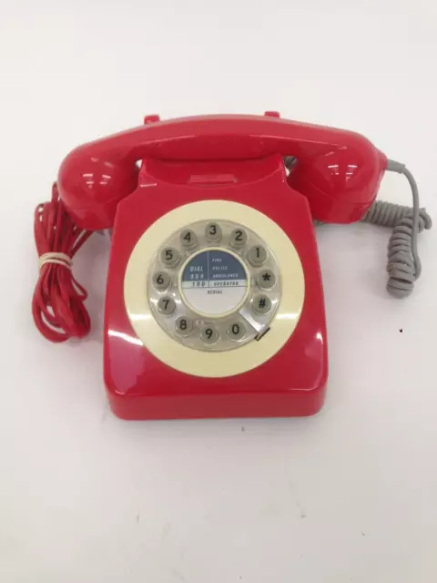 Wild & Wolf 746 Retro Phone Red Push Button Vintage Style Good Condition