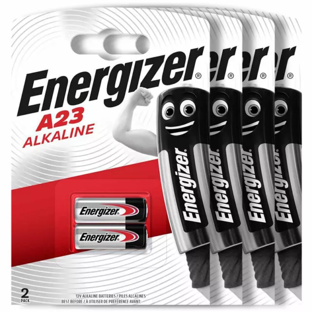 8 X Energizer Alkalisch A23 Batterien 12V E23A GP23A MN21 V23GA Alarm Pack 2