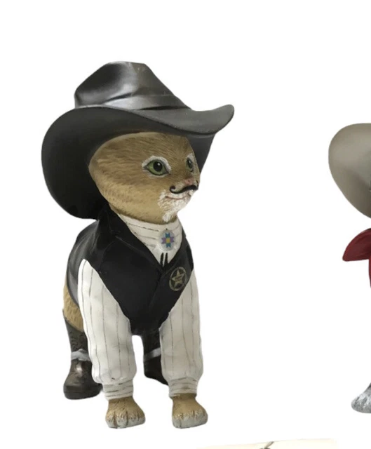 Hamilton Collection Spurs N Fur Cowboy Sheriff S. Purrs Cat Sheriff Figurine Htf