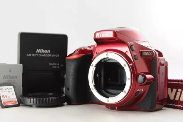 Nikon D5500 24.2MP Digital SLR Camera Red Body w/ Genuine Strap [Near Mint]