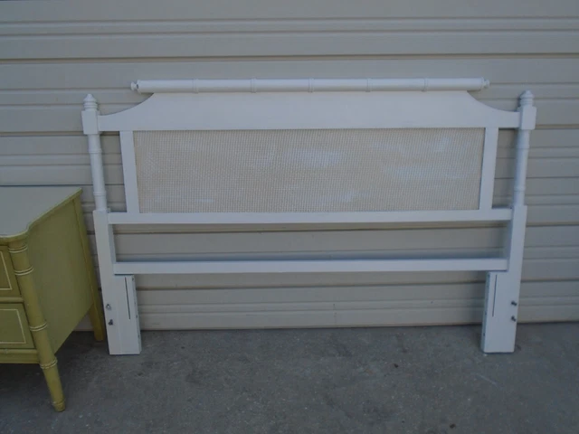 Low Faux Bamboo Queen size Headboard Hollywood Regency Retro Cottage Cane Boho Low Faux Bamboo Queen size Headboard Hollywood Regency Retro Cottage Cane Boho