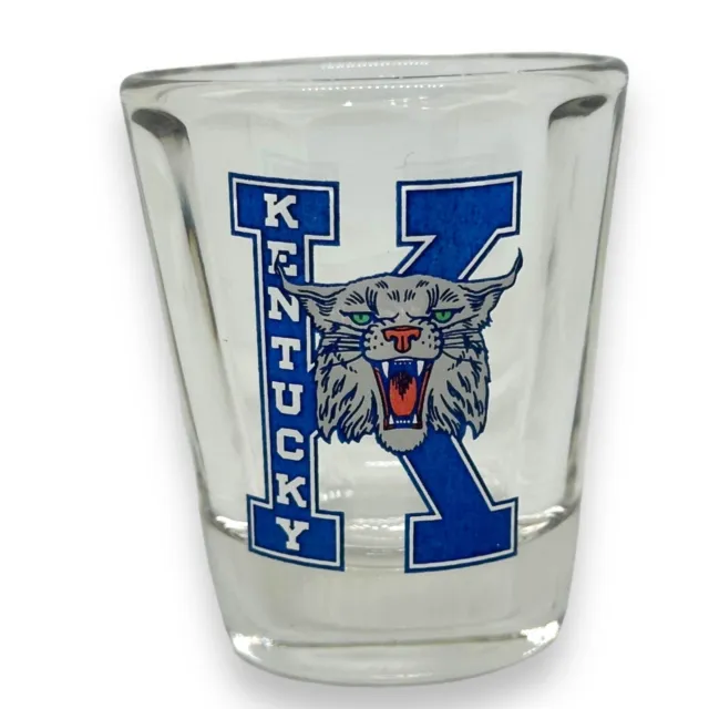 University of Kentucky Optic Shot Glass Wildcat Logo NWOT 1oz Ribbed Man Cave