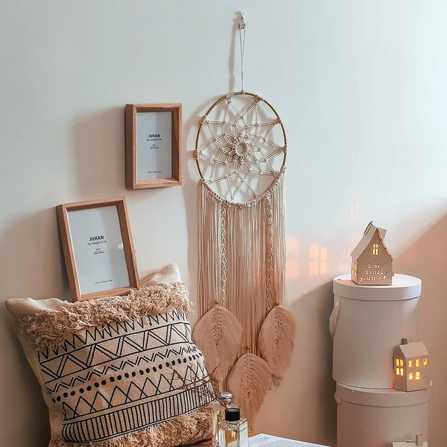 Traumfänger Bohemian Macrame Gewebt Wandteppich Wohndeko Wand Hänger Modern Art