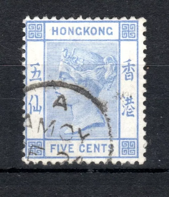 Qv Hong Kong Sg. 34 Five Cent Amoy Cds Superb Used