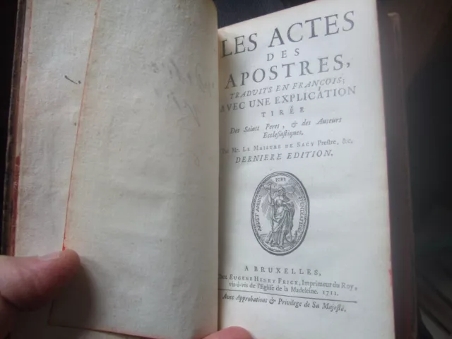 Lot livres ancien, 1711, 1 Volume, Bible, Biblia, Bibel , complet, TBE