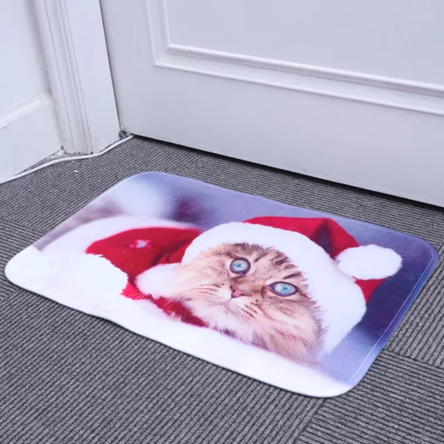 Non-slip Water Absorption Carpet Square Christmas Themed Cartoon Floor Mat for