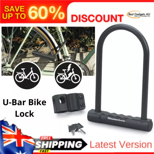 Master Lock U-Bar Bike Lock Hardened steel body mac Reability Disc key cylinder