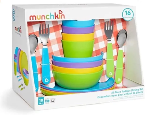 Munchkin 18 piece Kids' Multi-Dining set, BPA free, ergonomic design