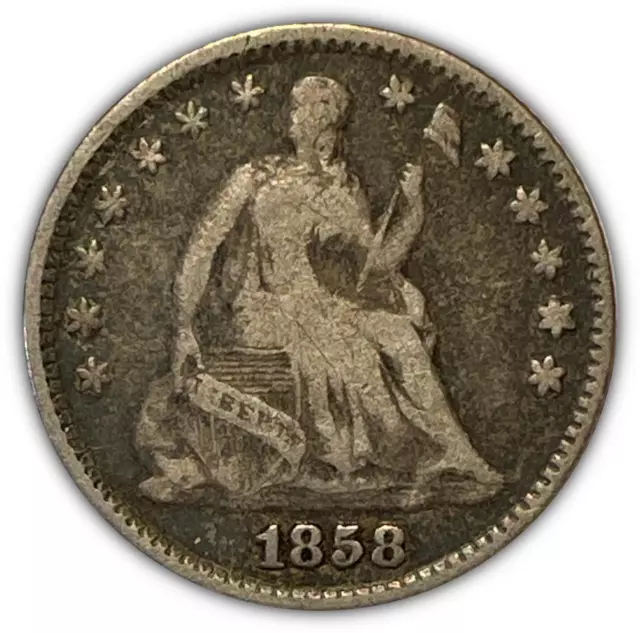 1858 Seated Liberty Half Dime Choice Fine F+ Coin #2643