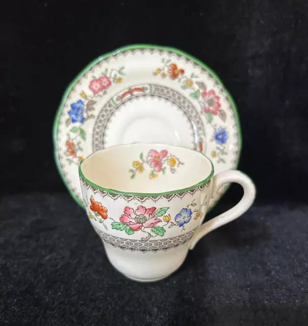 COPELAND SPODE CHINESE ROSE DEMI TASSE CUP AND SAUCER c. 1930