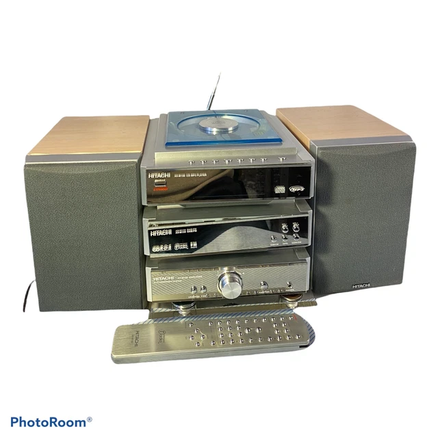 HITACHI AXM130 HIFI DAB FM Radio / CD MP3 Player + Speakers With