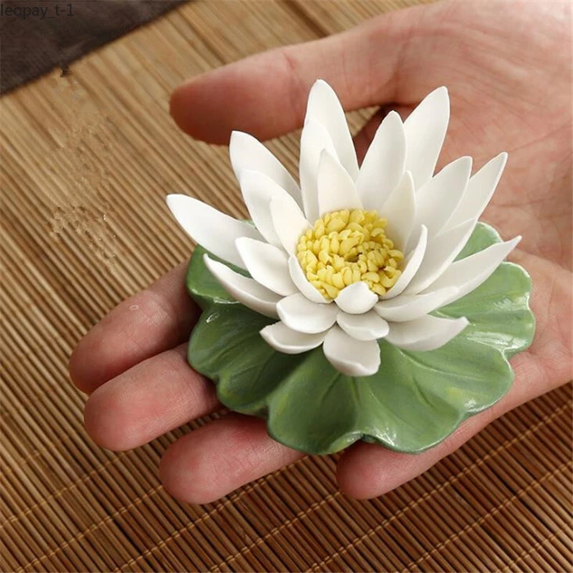 Ceramic Water Lily And Lotus With The Leaf Incense Burner Creative Incense