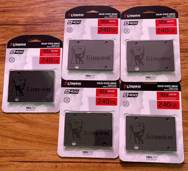 Lot of 5 Kingston A400 SATA 2.5" SSD Solid State Drive 240GB BRAND NEW SEALED