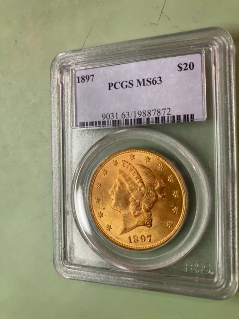 1897 MS-63 PCGS Liberty Double Eagle $20 Gold Coin lustrous great appeal