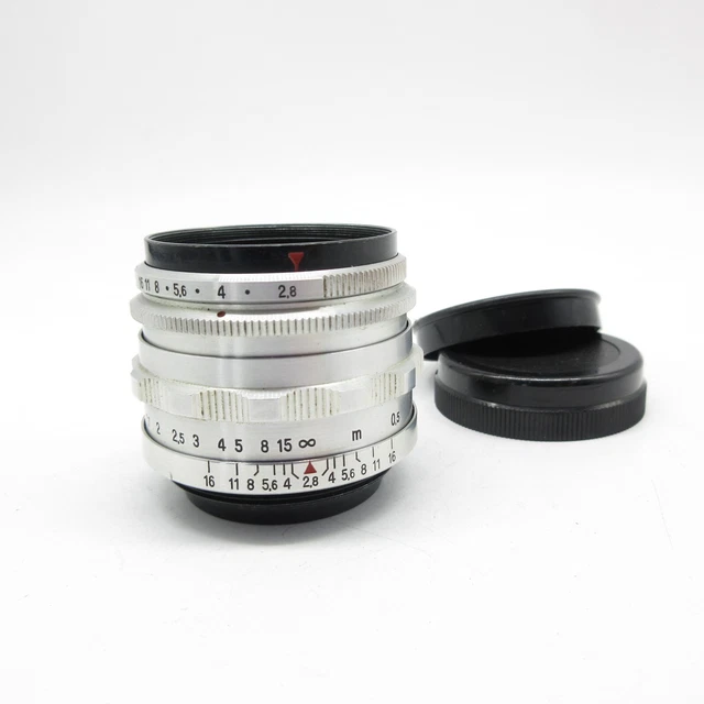 M42 Carl Zeiss Jena Alu Tessar 2.8/50 red T Q1 Objektiv 12 Blades
