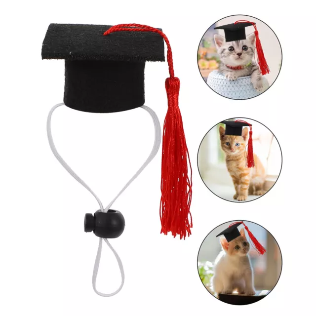 Small Animal Graduation Cap Set for Pets and Dolls with Tassel - Yellow-LN
