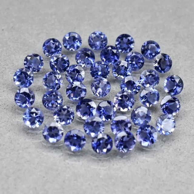 ★ RARE !! IOLITES VIOLETTES D'AFRIQUE (5pcs) : 2 mm ★★ p294.034t