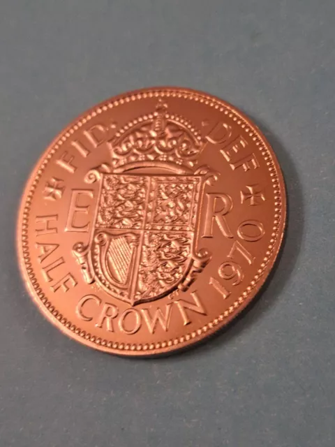 Queen Elizabeth II 1970 Half Crown Proof BUNC, last year of mintage