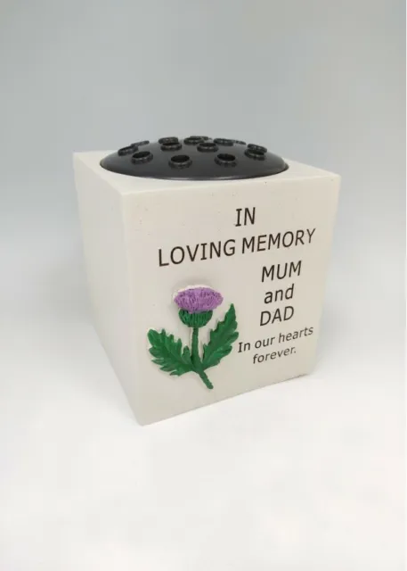 Thistle Mum&Dad/Dad/Mum for Graveside Flower Memorial Rose Bowl Ornament Grave