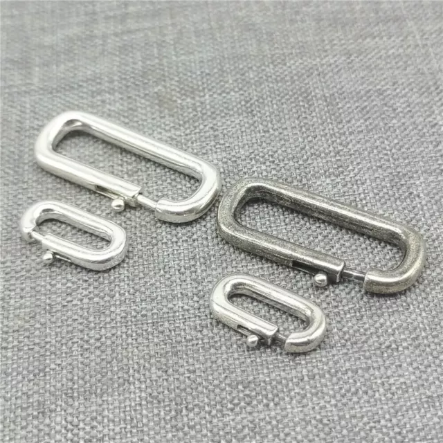 2 Stück ovaler Federring-Triggerverschluss aus 925er-Sterlingsilber für Armband