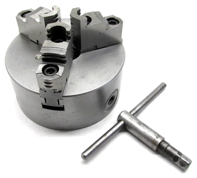 BISON 5& THREE-JAW LATHE CHUCK w/ PLAIN BACK MOUNT - #3205-5 £381.94 ...