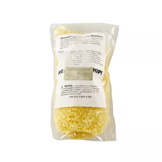 Pellets orgánicos de cera de abejas amarilla de 1 lb, cera de abejas pura, natural, grado cosmético