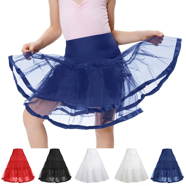 Sottoveste Bambino Sottogonna Sposa Slip Matrimonio Ballo Abito Swing Solido da