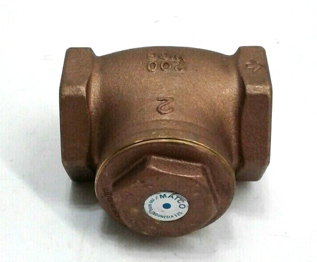 Matco 2" Brass Check Valve Threaded Swing Type 200 WOG 125 SWP Lead Free