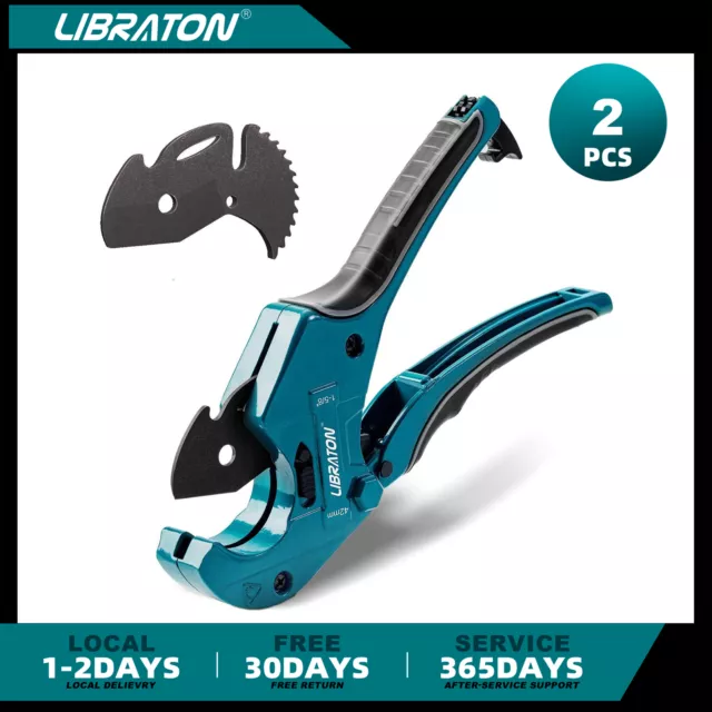 LIBRATON 1-5/8" 42mm Ratcheting PVC Pipe Cutter Plastic Pipe Cutter ABS Cutter