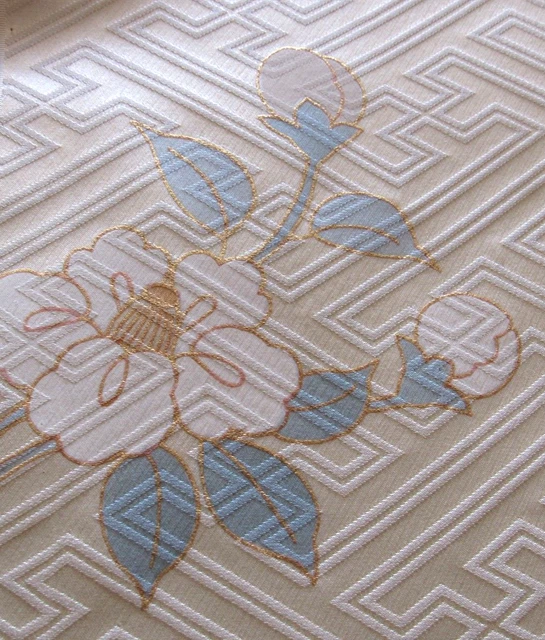 62"x7.5" Luxurious Artist Furisode Kimono Fabric Made in Japan 100% Silk E35