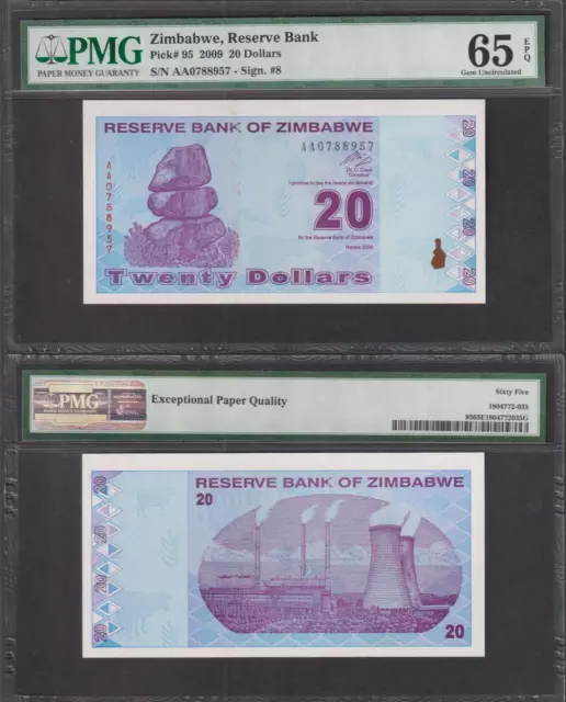 Zimbabwe, 20 Dollars, 2009, Gem UNC, P-95