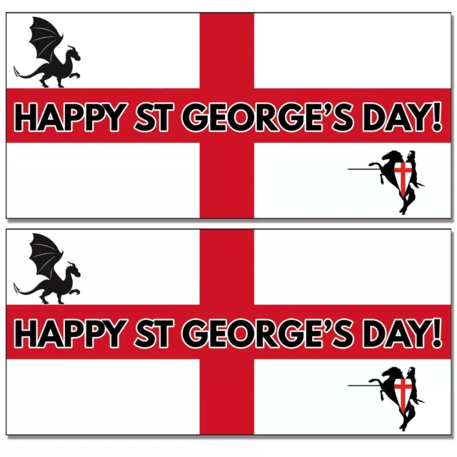 St Georges Day Decorations Banners Party Poster Pack of 2- England Dragon Shield