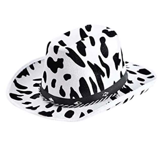 COW PRINT COWBOY Hat Hat Cowboy Costume Adult Cow Print Cowgirl hat £7.
