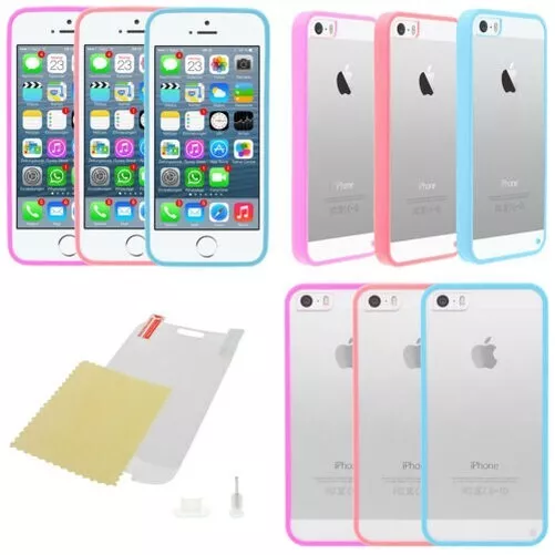 Apple IPHONE 5 5s Se Premium TPU Silicona Funda Protectora Carcasa Cristal Funda