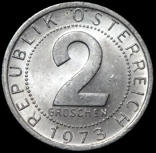 Austria 2 Groschen 1973 Aluminium Coin WCA 4363