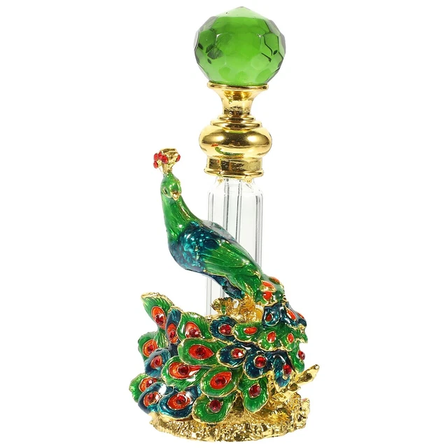 Profumo Bottiglia Vintage Campione Portatile Pavone Vuoto Container
